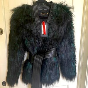 Black/dark green feathered jacket